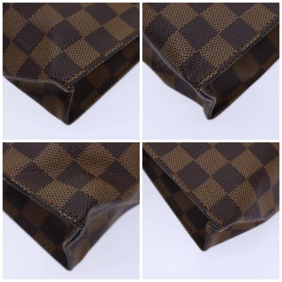 LOUIS VUITTON Damier Ebene Poche Toilette 26 Pouch N47543 LV Auth 84848 - Picture 14 of 16